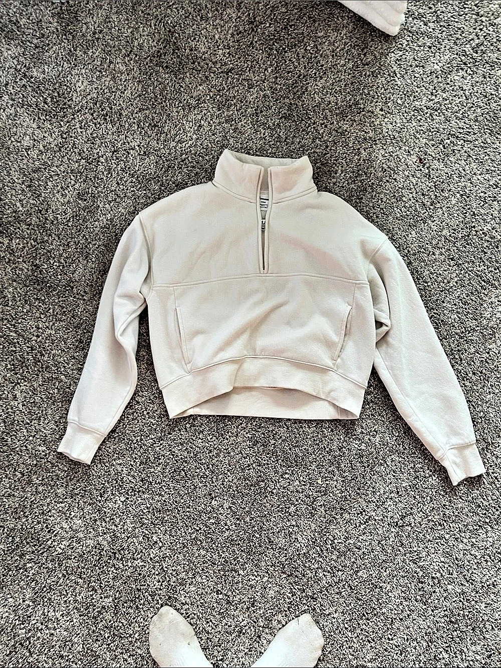 No Boundaries Girls Small Half-Zip Cropped Sweatshirt
